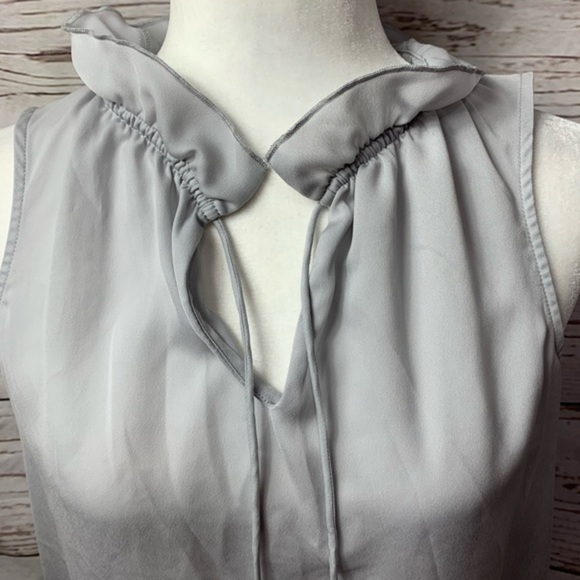 NWOT J.Crew Ruffle Tie Front Sleeveless Blouse - Picture 3 of 6